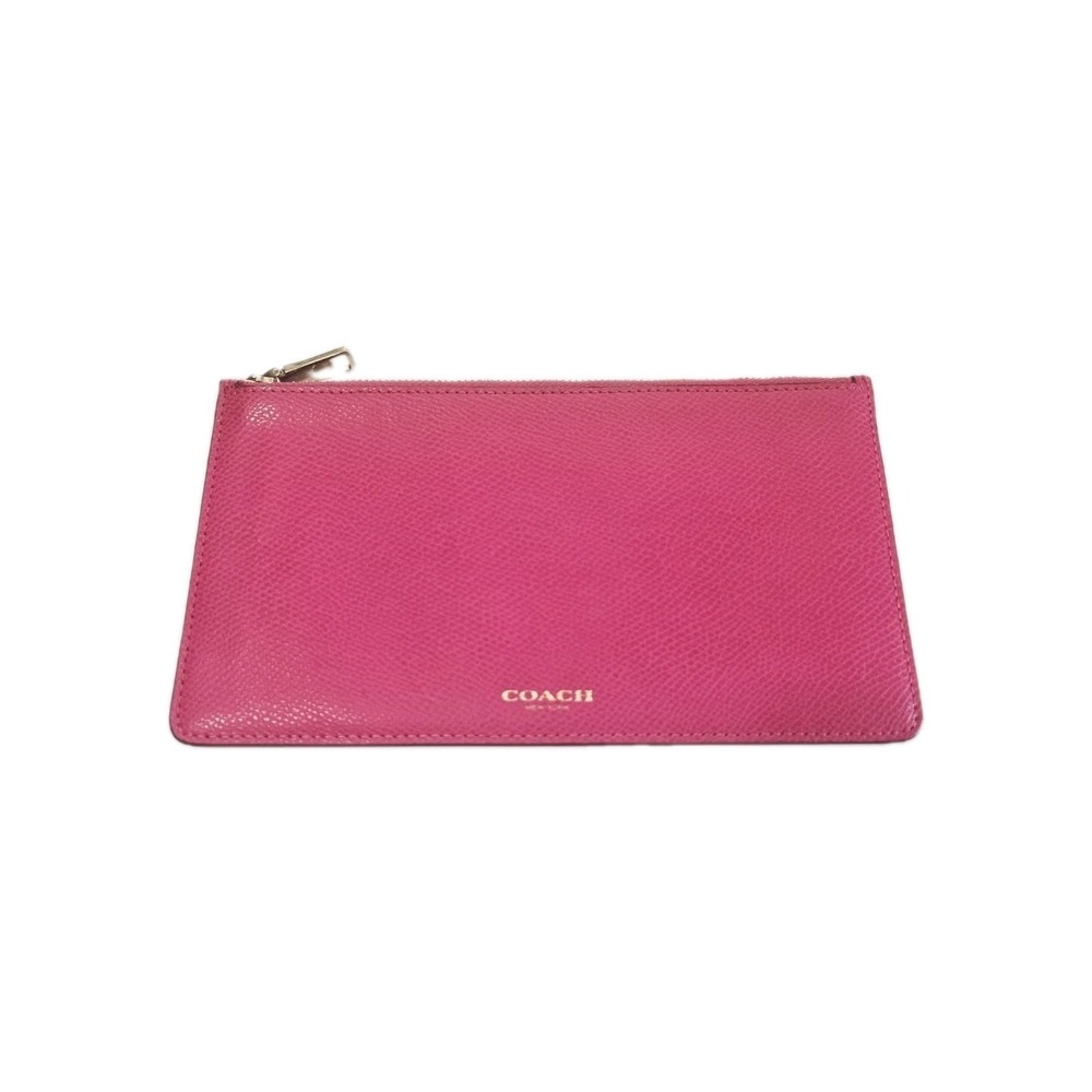 Coach‎ Leather Zipper Pouch Case Clutch Wallet Pink